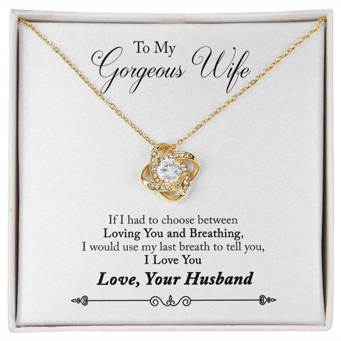 Wife Necklace, Love Knot Necklace, Necklace for Wife | Custom Heart Design