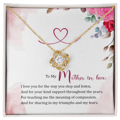 Mom In Law Jewelry, Love Knot Necklace for Mom, Necklace for Mom | Custom Heart Design