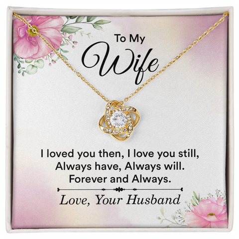 Wife Jewelry, Love Knot Necklace, Necklace for Wife, Gift for Wife | Custom Heart Design