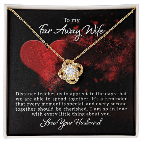 Wife Necklace, Love Knot Necklace, To Long Distance Wife | Custom Heart Design