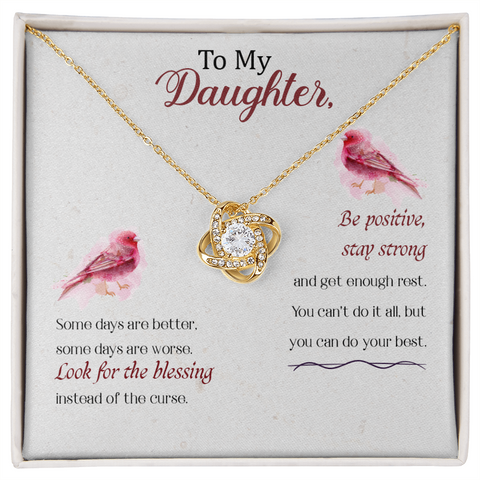 Daughter Necklace, Love Knot Necklace for Daughter, Necklace for Daughter, Daughter Pendant | Custom Heart Design