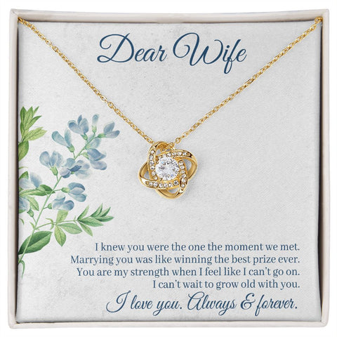 Wife Necklace, Love Knot Necklace for Wife, Necklace for Wife | Custom Heart Design
