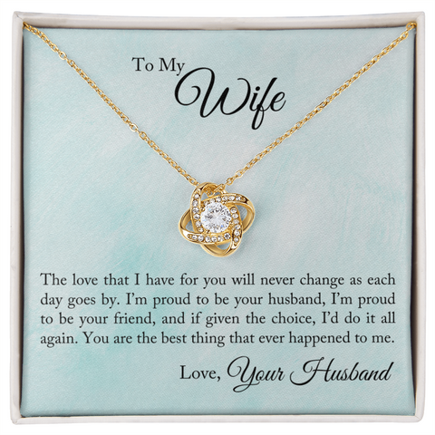 Love Knot Necklace, Silver Necklace for Wife | Custom Heart Design