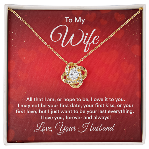 Wife Jewelry, Love Knot Necklace, Necklace for Wife, Gift for Wife | Custom Heart Design