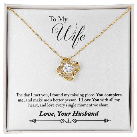 Wife Necklace, Love Knot Necklace, Necklace for Wife | Custom Heart Design