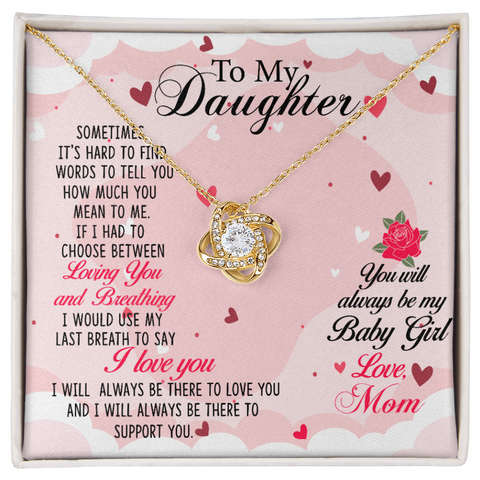 Daughter Necklace, Love Knot Necklace for Daughter, Pendant for Daughter from Mom | Custom Heart Design