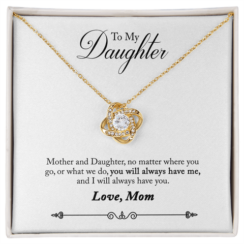 Daughter Necklace, Love Knot Necklace for Daughter, Mother to Daughter Pendant | Custom Heart Design