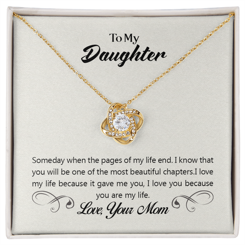 Daughter Necklace from Mom, Love Knot Necklace for Daughter, Necklace for Daughter, Daughter Pendant | Custom Heart Design