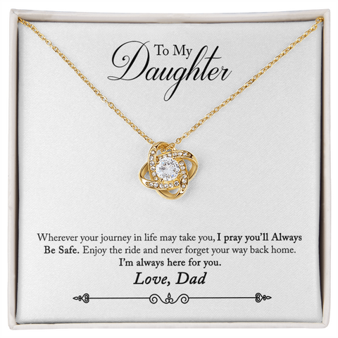 Daughter Necklace, Love Knot Necklace for Daughter, Necklace for Daughter, Father to Daughter Pendant