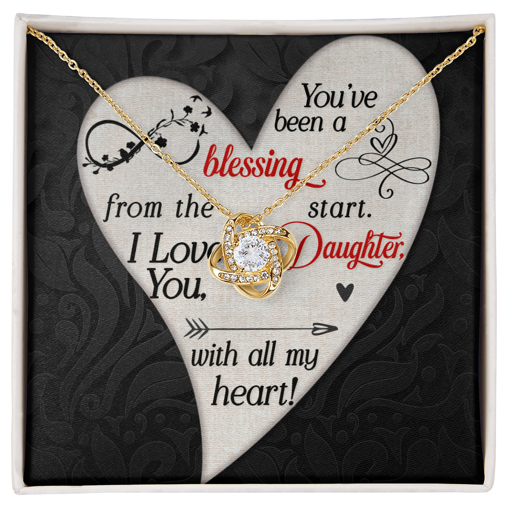 You’ve been a blessing from Daughter Necklace, Love Knot Necklace for Daughter, Necklace for Daughter, Daughter Pendant - Custom Heart Design
