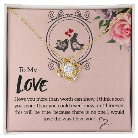 Wife Necklace, Love Knot Necklace, Necklace for Wife | Custom Heart Design
