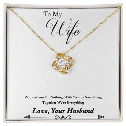 Wife Necklace, Love Knot Necklace for Wife, Jewelry for Wife | Custom Heart Design