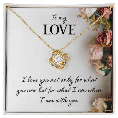 Wife Gold Necklace, Love Knot Silver Necklace, Gift for Wife