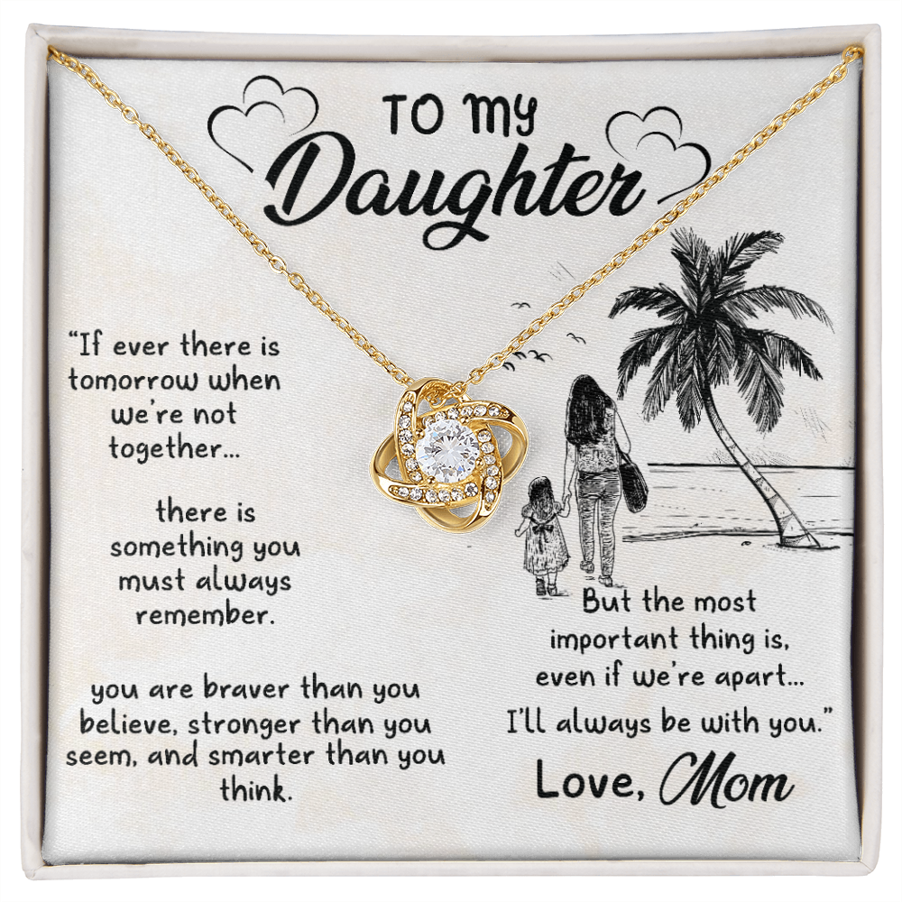 Daughter Necklace, Love Knot Necklace, Necklace for Daughter from Mom, Daughter Pendant