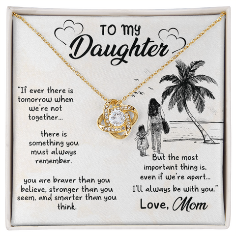 Daughter Necklace, Love Knot Necklace, Necklace for Daughter from Mom, Daughter Pendant