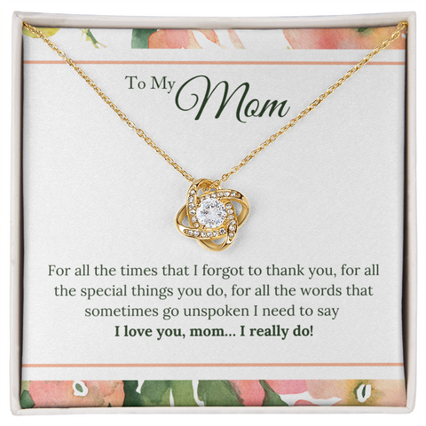 Mom Jewelry, Love Knot Necklace for Mom, Necklace for Mom | Custom Heart Design