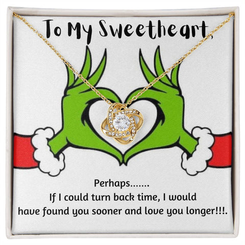 Sweetheart Love Knot Necklace-Christmas Grinch Message Card - Custom Heart Design