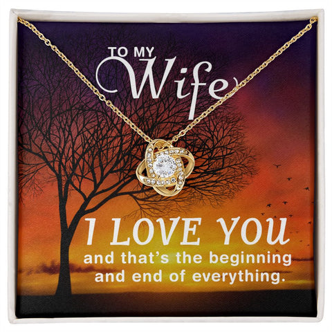 Wife Necklace, Love Knot Necklace, Necklace for Wife | Custom Heart Design