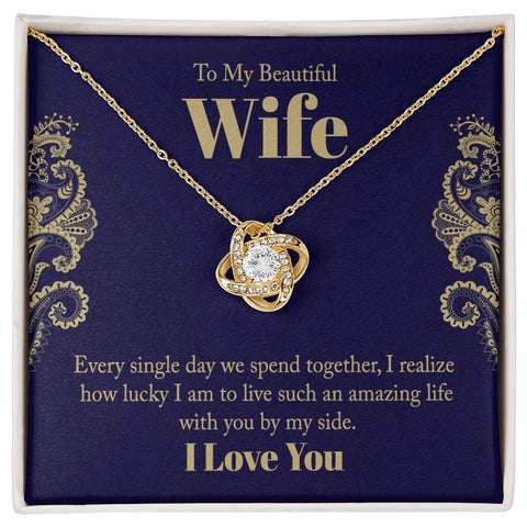 Wife Necklace, Love Knot Necklace, Sentimental Necklace for Wife | Custom Heart Design