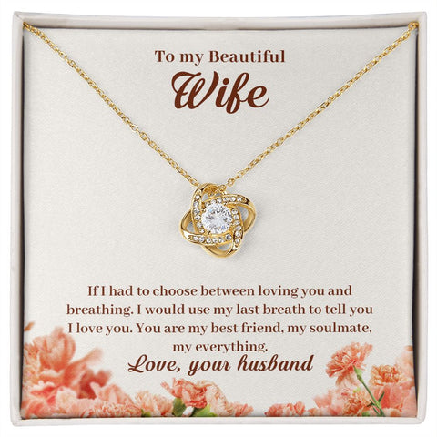 Wife Necklace, Love Knot Necklace for Wife, Necklace for Wife | Custom Heart Design