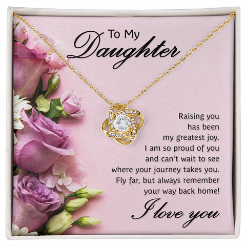 Daughter Necklace, Love Knot Necklace, Sentimental Necklace for Daughter | Custom Heart Design