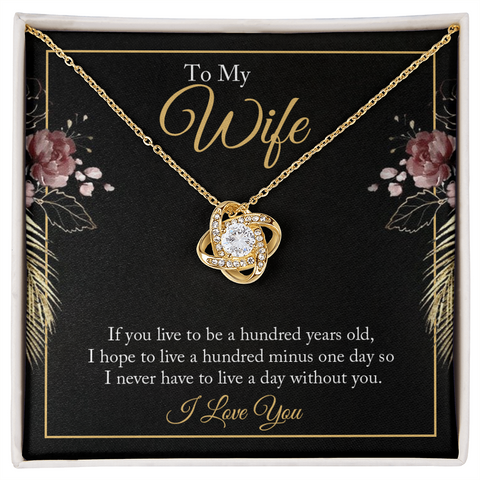Wife Jewelry, Love Knot Necklace, Necklace for Wife, Gift for Wife | Custom Heart Design