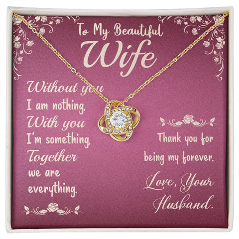 Wife Necklace, Love Knot Necklace, Sentimental Necklace for Wife | Custom Heart Design