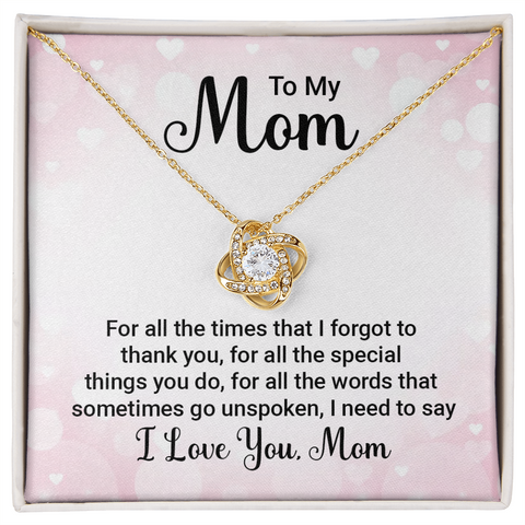 Mom Jewelry, Love Knot Necklace for Mom, Necklace for Mom | Custom Heart Design