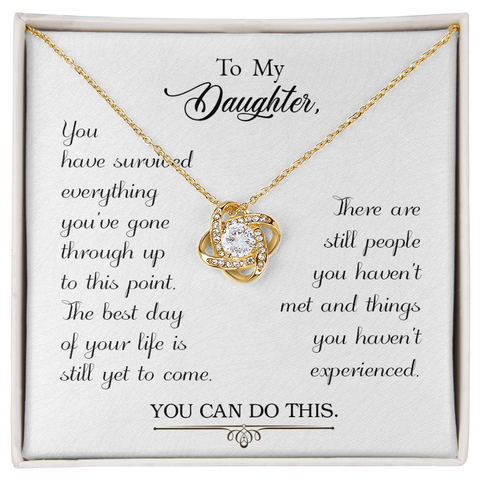 Daughter Necklace, Love Knot Necklace for Daughter, Necklace for Daughter, Daughter Pendant | Custom Heart Design