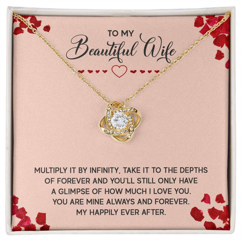 Wife Necklace, Love Knot Necklace, Sentimental Necklace for Wife | Custom Heart Design