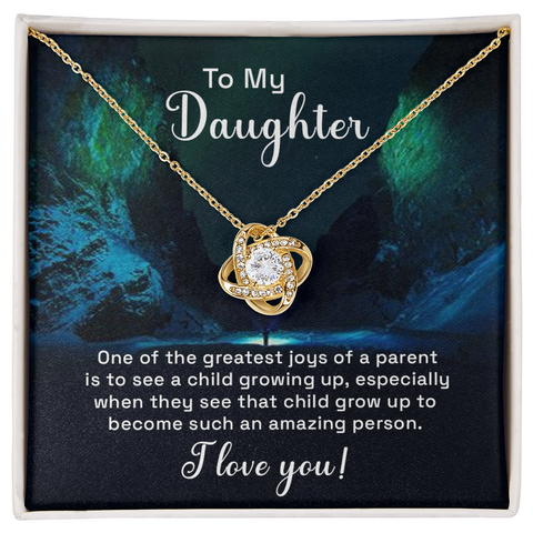 Daughter Necklace, Love Knot Necklace, Sentimental Necklace for Greatest Daughter | Custom Heart Design
