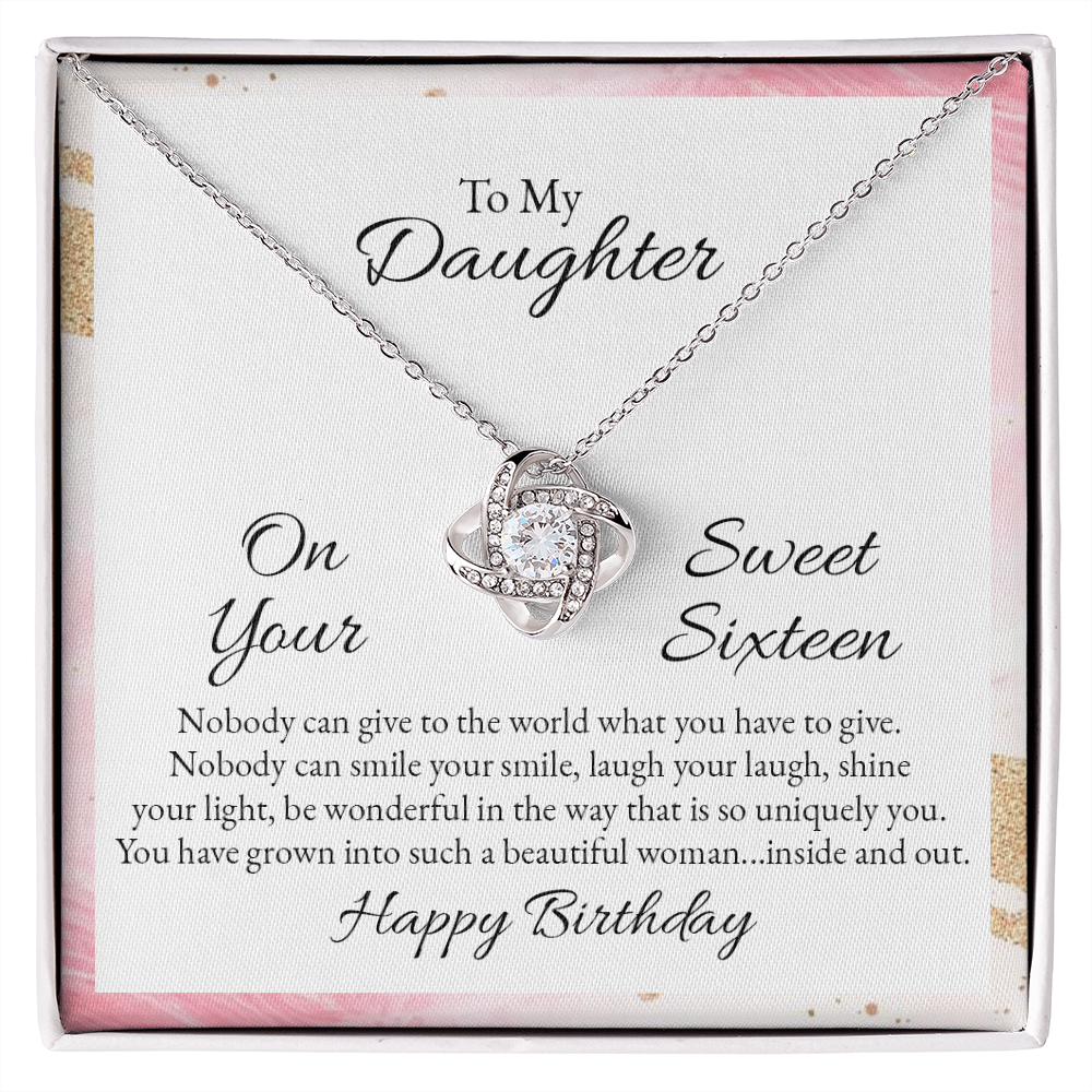 To My Daughter - Nobody can give to the world (1) Daughter Necklace, Love Knot Necklace for Daughter, Necklace for Daughter, Daughter Pendant - Custom Heart Design