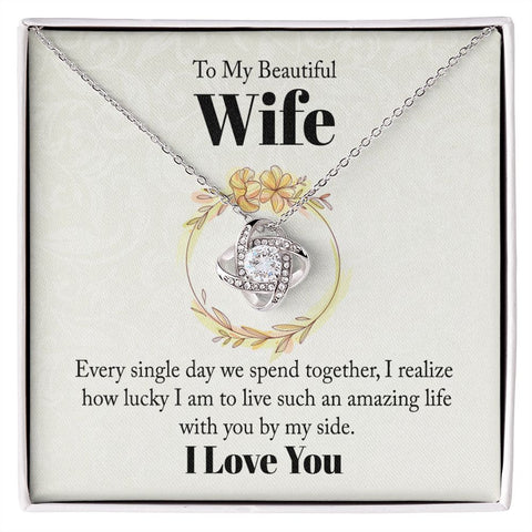 Wife Necklace, Love Knot Necklace, Sentimental Necklace for Wife | Custom Heart Design