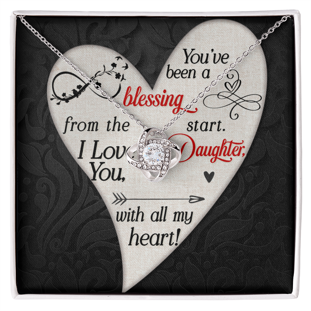 You’ve been a blessing from Daughter Necklace, Love Knot Necklace for Daughter, Necklace for Daughter, Daughter Pendant - Custom Heart Design