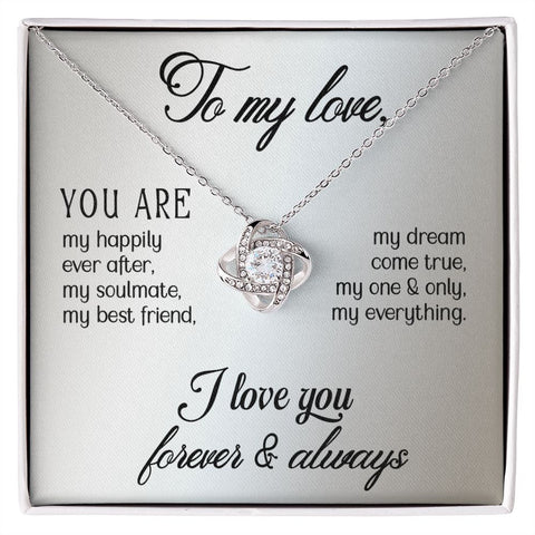 Wife Necklace, Love Knot Necklace, Necklace for My Love | Custom Heart Design