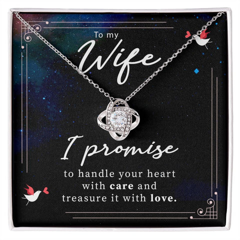 Wife Necklace, Love Knot Necklace, Sentimental Necklace for Wife | Custom Heart Design