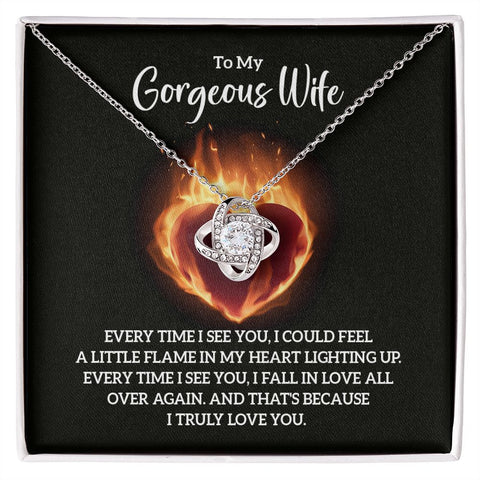 Wife Necklace, Love Knot Necklace for Gorgeous Wife | Custom Heart Design