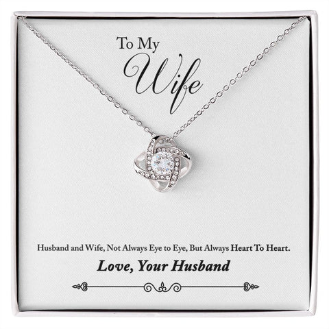 Wife Necklace, Love Knot Necklace, Necklace for Wife - Custom Heart Design