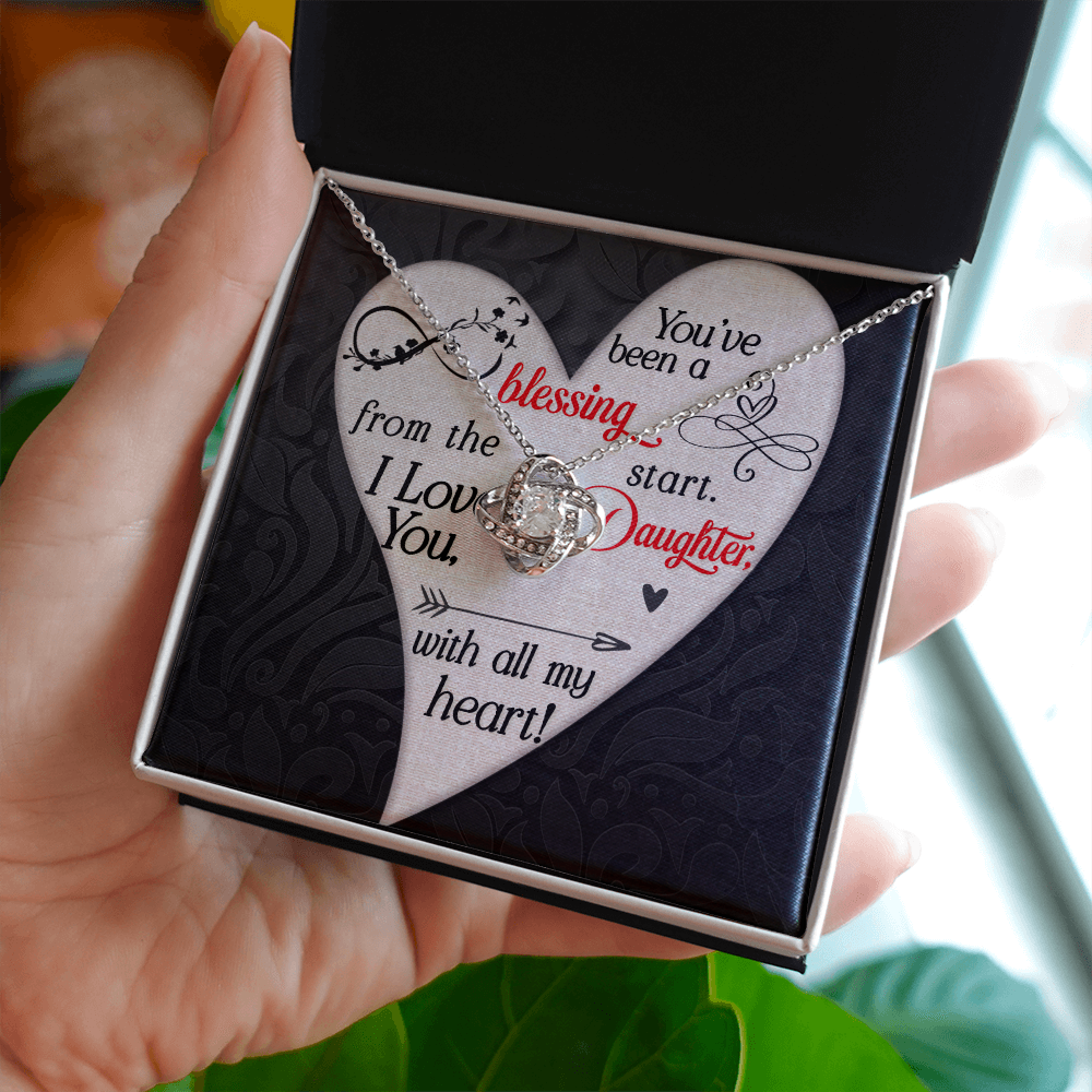 You’ve been a blessing from Daughter Necklace, Love Knot Necklace for Daughter, Necklace for Daughter, Daughter Pendant - Custom Heart Design