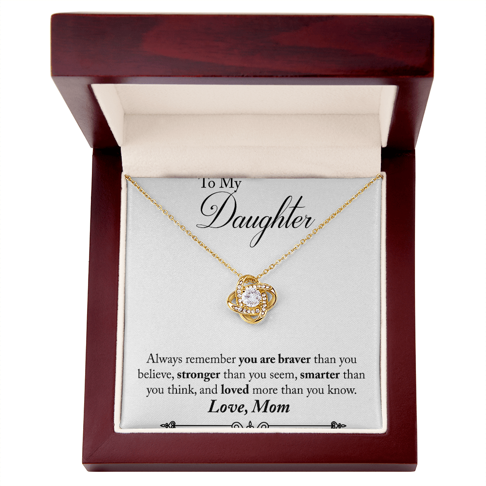 Daughter Necklace, Love Knot Necklace for Daughter, Necklace for Daughter, Mother to Daughter Pendant | Custom Heart Design