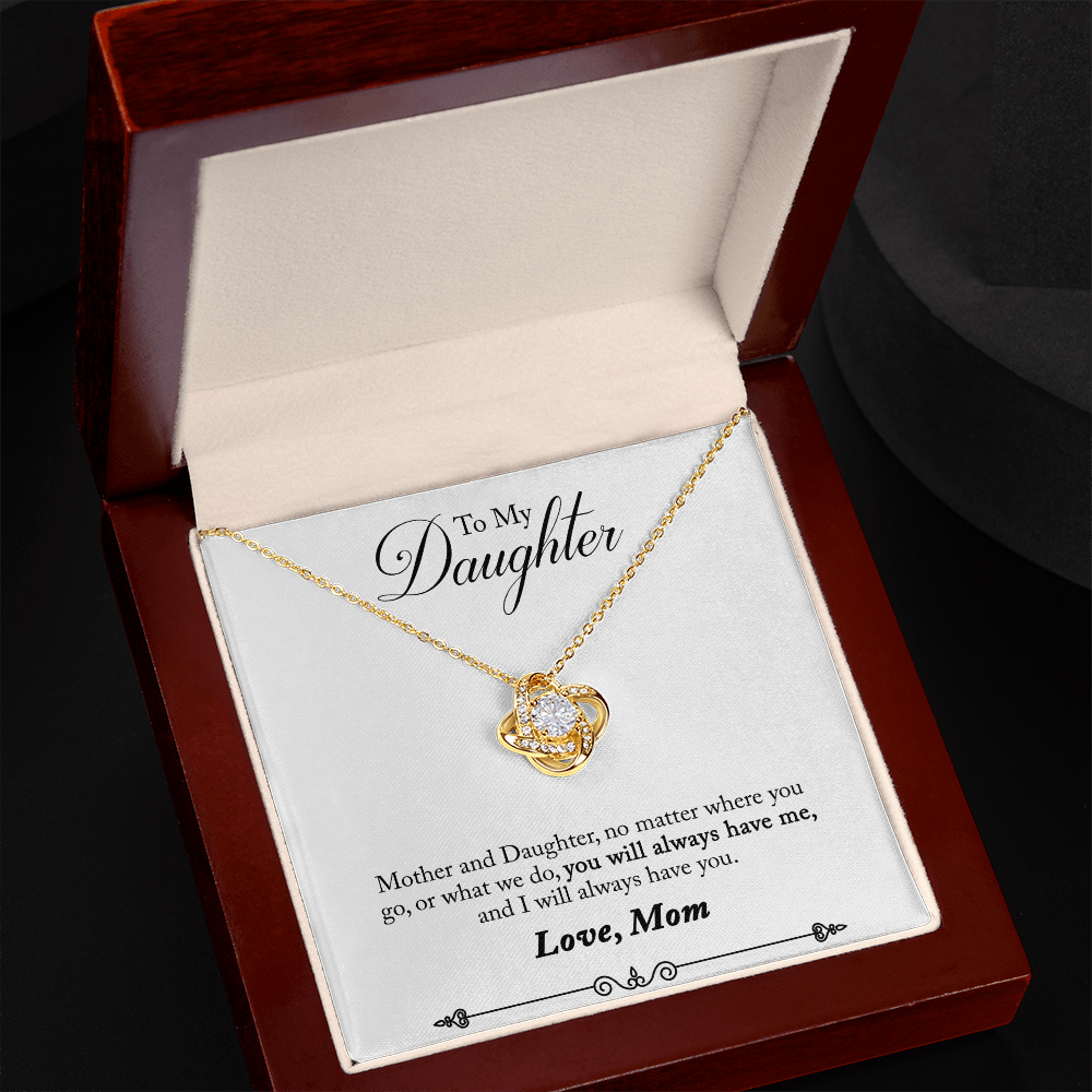 Daughter Necklace, Love Knot Necklace for Daughter, Necklace for Daughter, Mother to Daughter Gift | Custom Heart Design