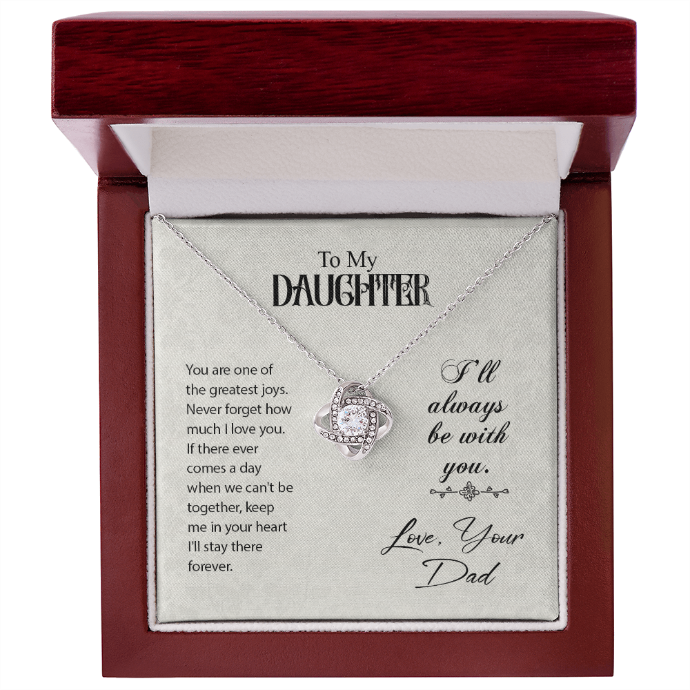 Daughter Necklace from Dad, Love Knot Necklace for Daughter, Necklace for Daughter, Daughter Pendant | Custom Heart Design