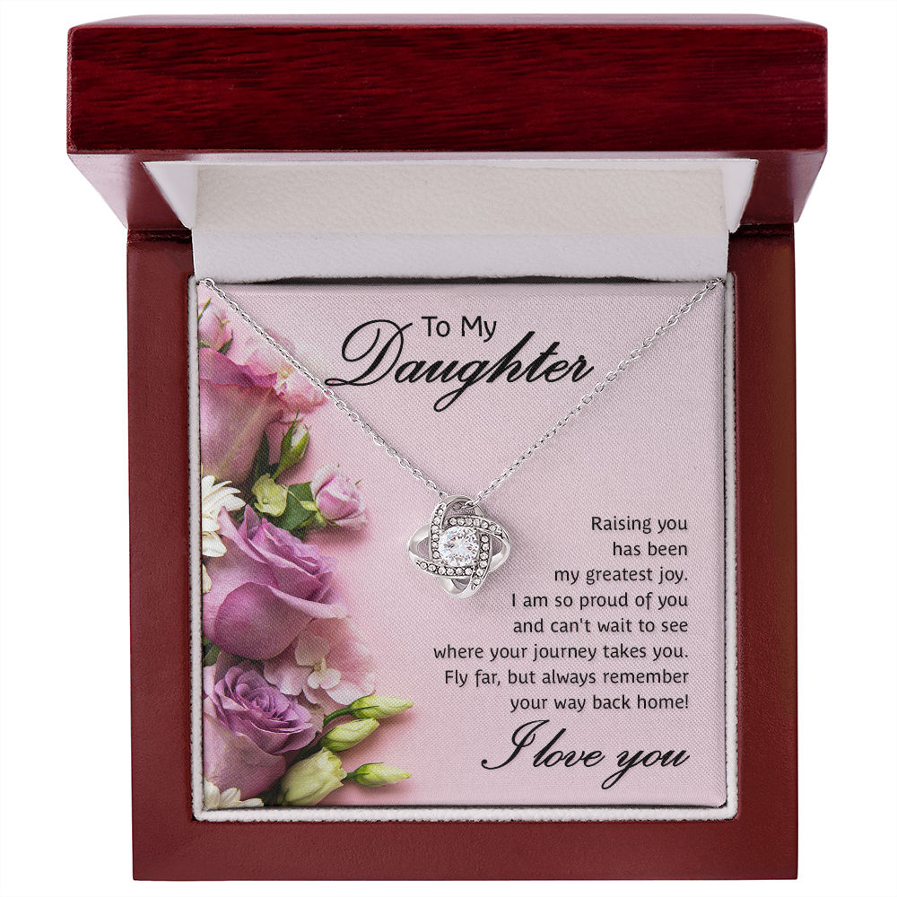 To my daughter- Raising you Daughter Necklace, Love Knot Necklace for Daughter, Necklace for Daughter, Daughter Pendant - Custom Heart Design