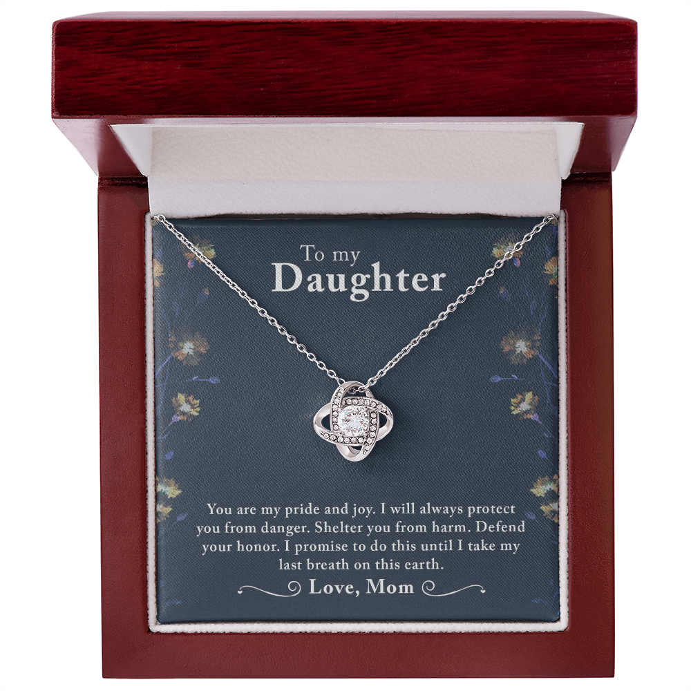 Daughter Necklace, Love Knot Necklace for Daughter, Necklace for Daughter from Mom | Custom Heart Design