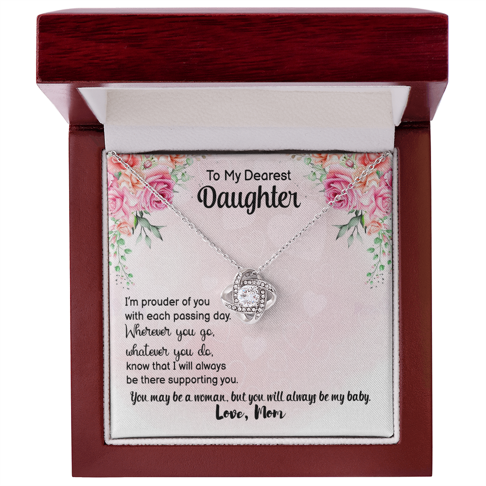 Daughter Necklace, Love Knot Necklace for Daughter, Necklace for Daughter, Daughter Pendant | Custom Heart Design