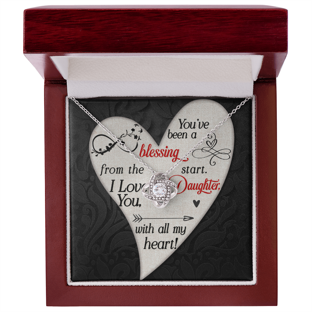 You’ve been a blessing from Daughter Necklace, Love Knot Necklace for Daughter, Necklace for Daughter, Daughter Pendant - Custom Heart Design