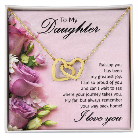 Daughter Necklace, Heart Necklace for Daughter-Fly far | Custom Heart Design