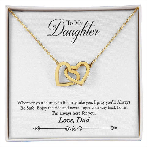 Daughter Heart Necklace,  Daughter Necklace from Dad-I'm always here for you | Custom Heart Design