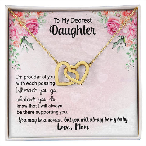 Daughter Necklace, Heart Necklace for Daughter, Interlocking Hearts Necklace | Custom Heart Design