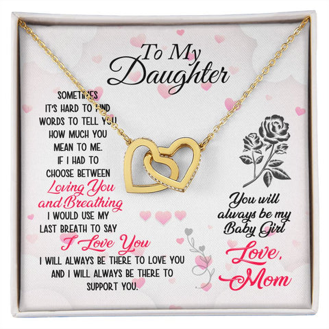 Daughter Necklace, Heart Necklace for Daughter, Interlocking Hearts Necklace | Custom Heart Design